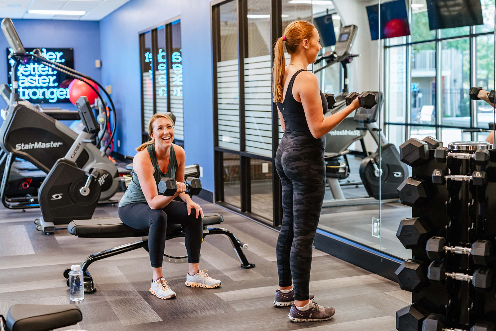 Louisville Plainview Apartments fitness center with free weights