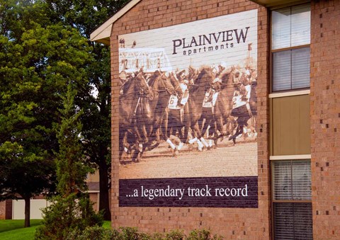 Louisville Plainview Apartments painted wall mural