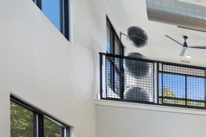 Two-story fitness center with diverse equipment