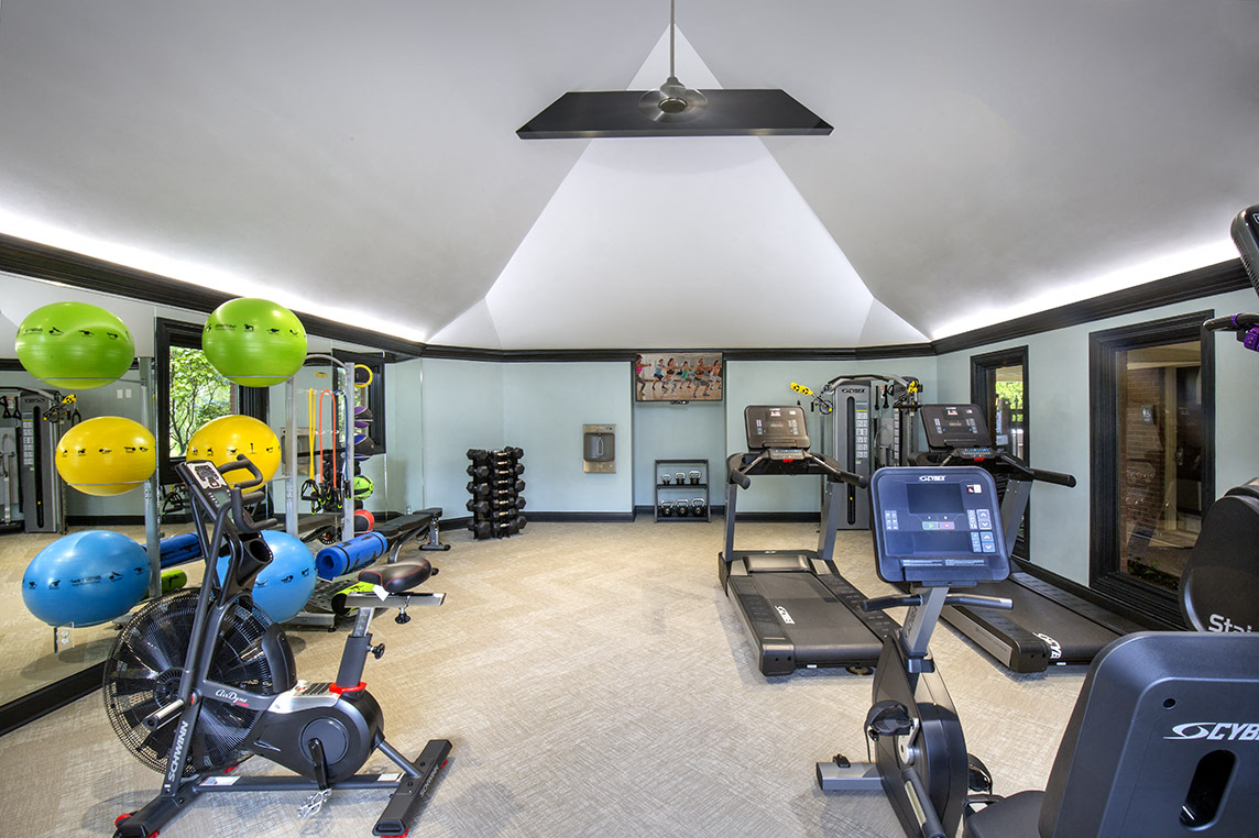 The Willows Apartments Louisville fitness center with cardio and strength equipment
