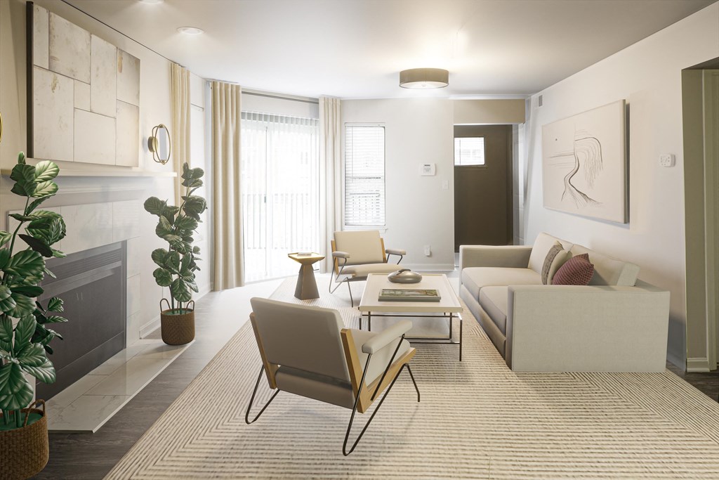 The Willows Apartments Louisville decorated living room