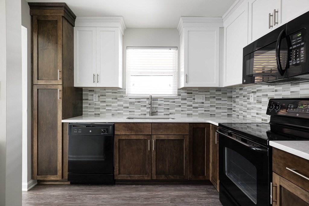 The Willows Apartments Louisville updated kitchen with custom cabinetry