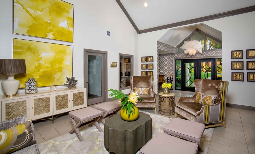 The Willows Apartments Louisville resident lounge with plush seating