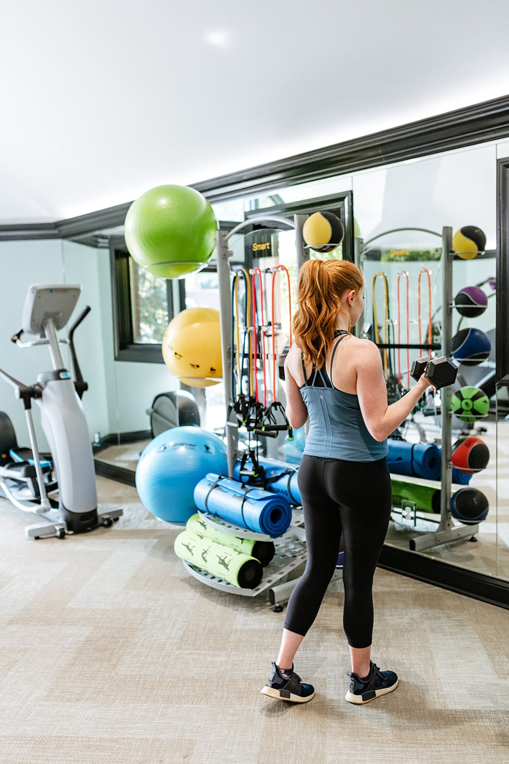 The Willows Apartments Louisville fitness center with cardio and strength equipment