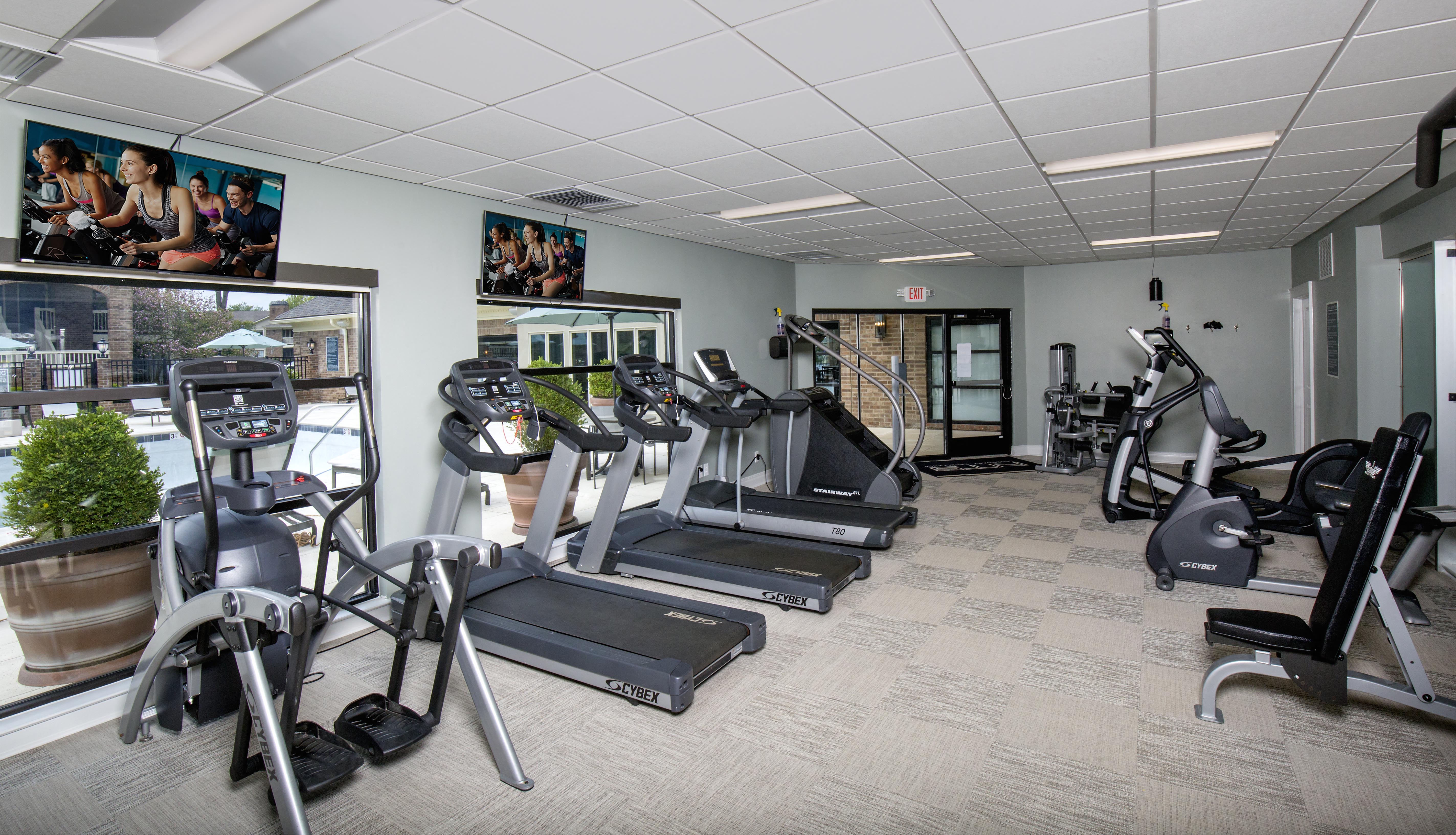 Lexington Park Place Apartments fitness center with cardio and strength equipment