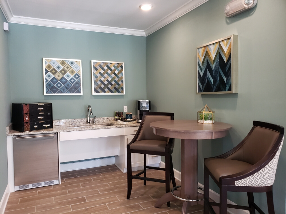 coffee bar in clubhouse