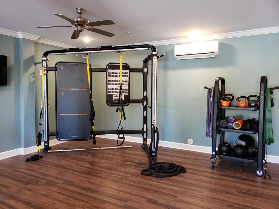 gym equipment in fitness center