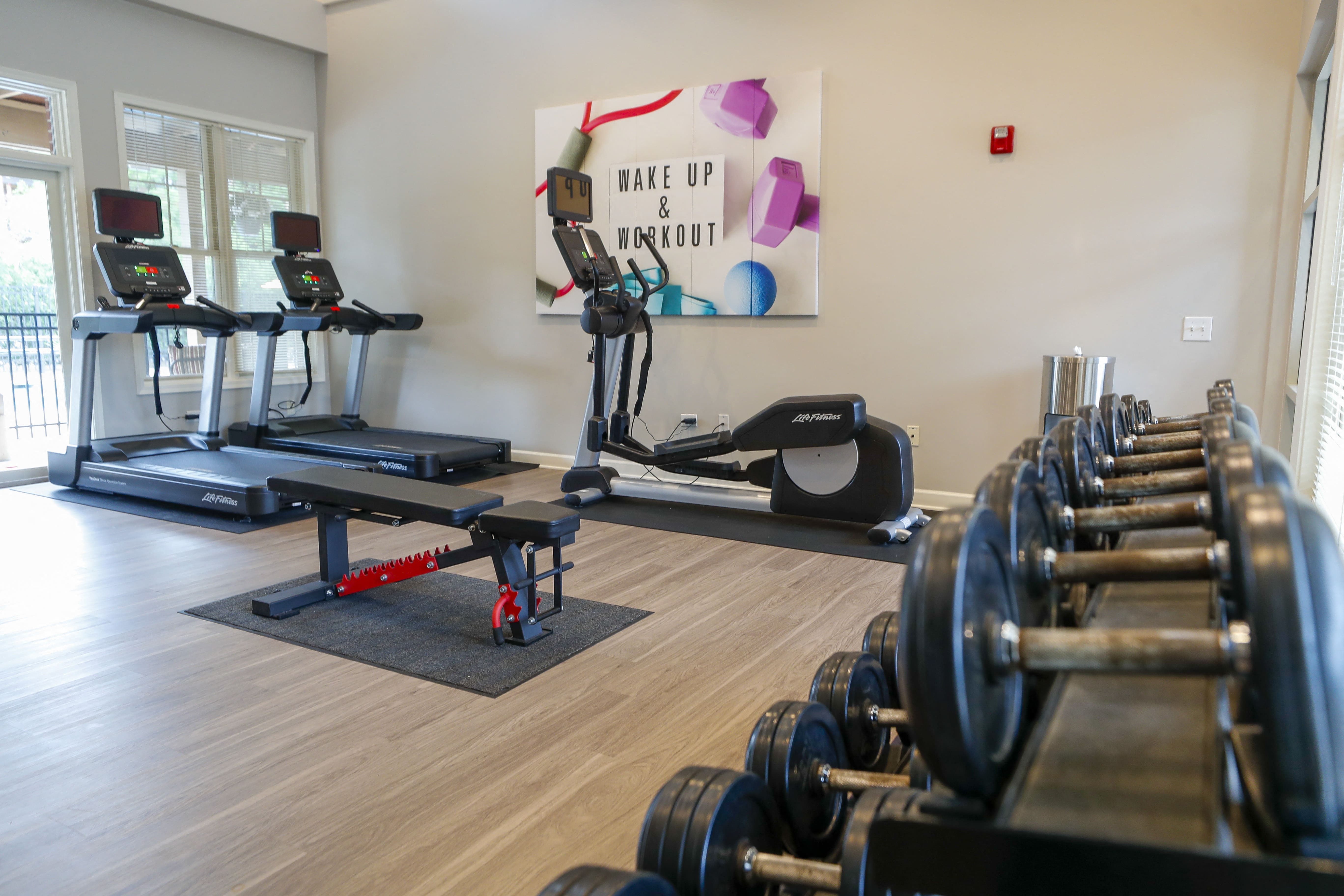 free weights and machines in gym