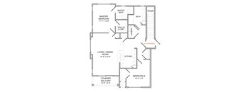 2 Bedroom 2 Bath 2nd Floor