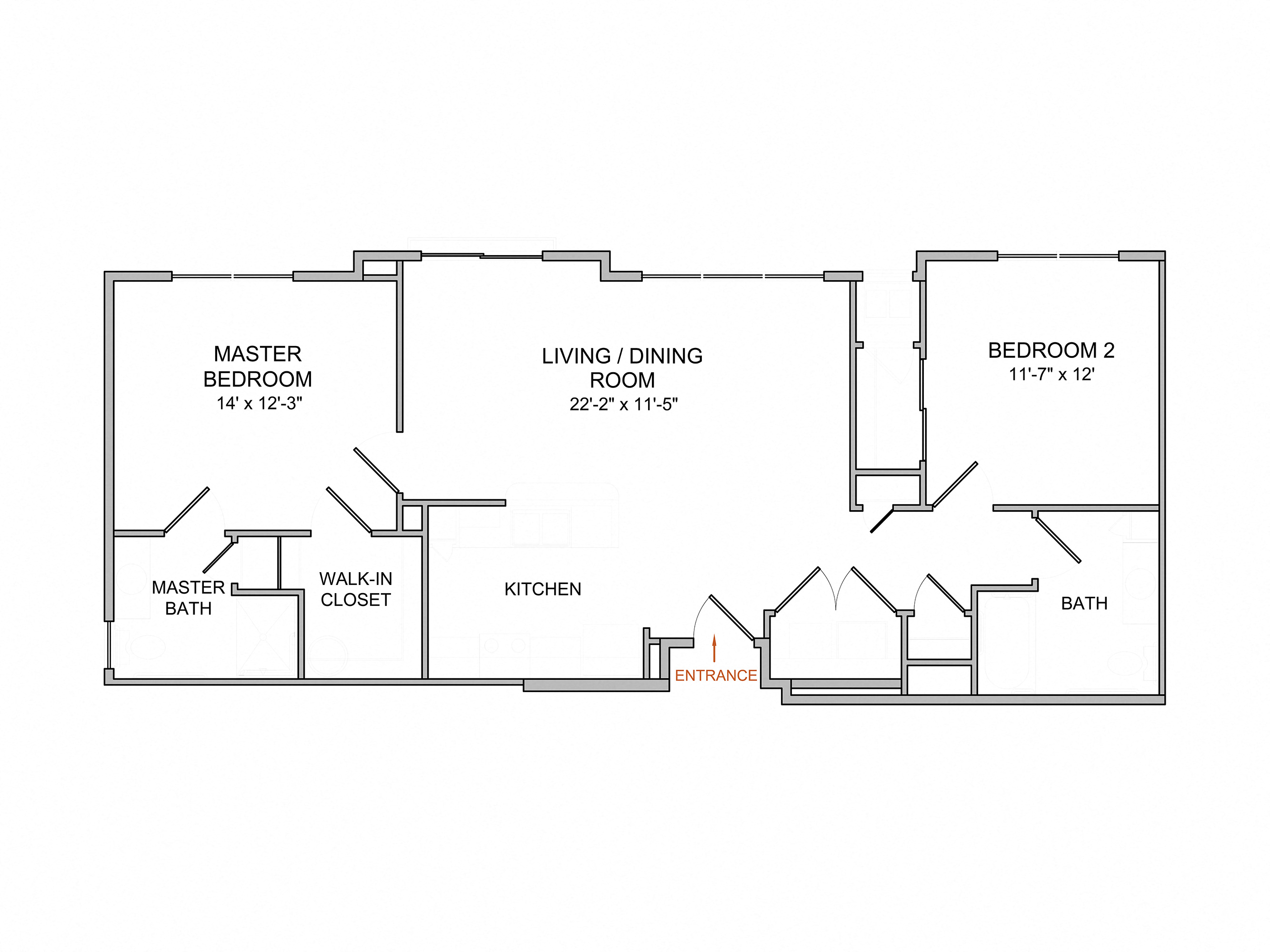 2 Bedroom/2 Bath/2nd Floor