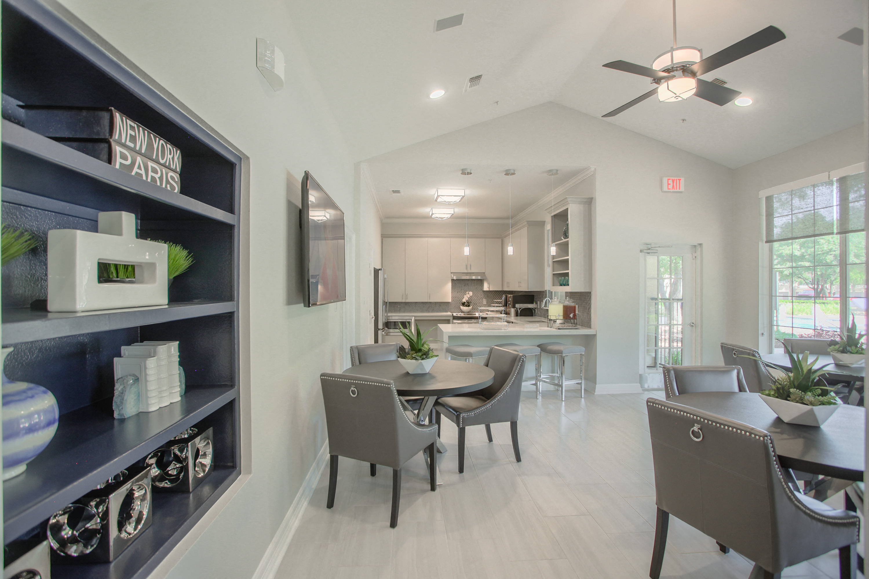 Resident Clubhouse with Kitchen and Seating Area