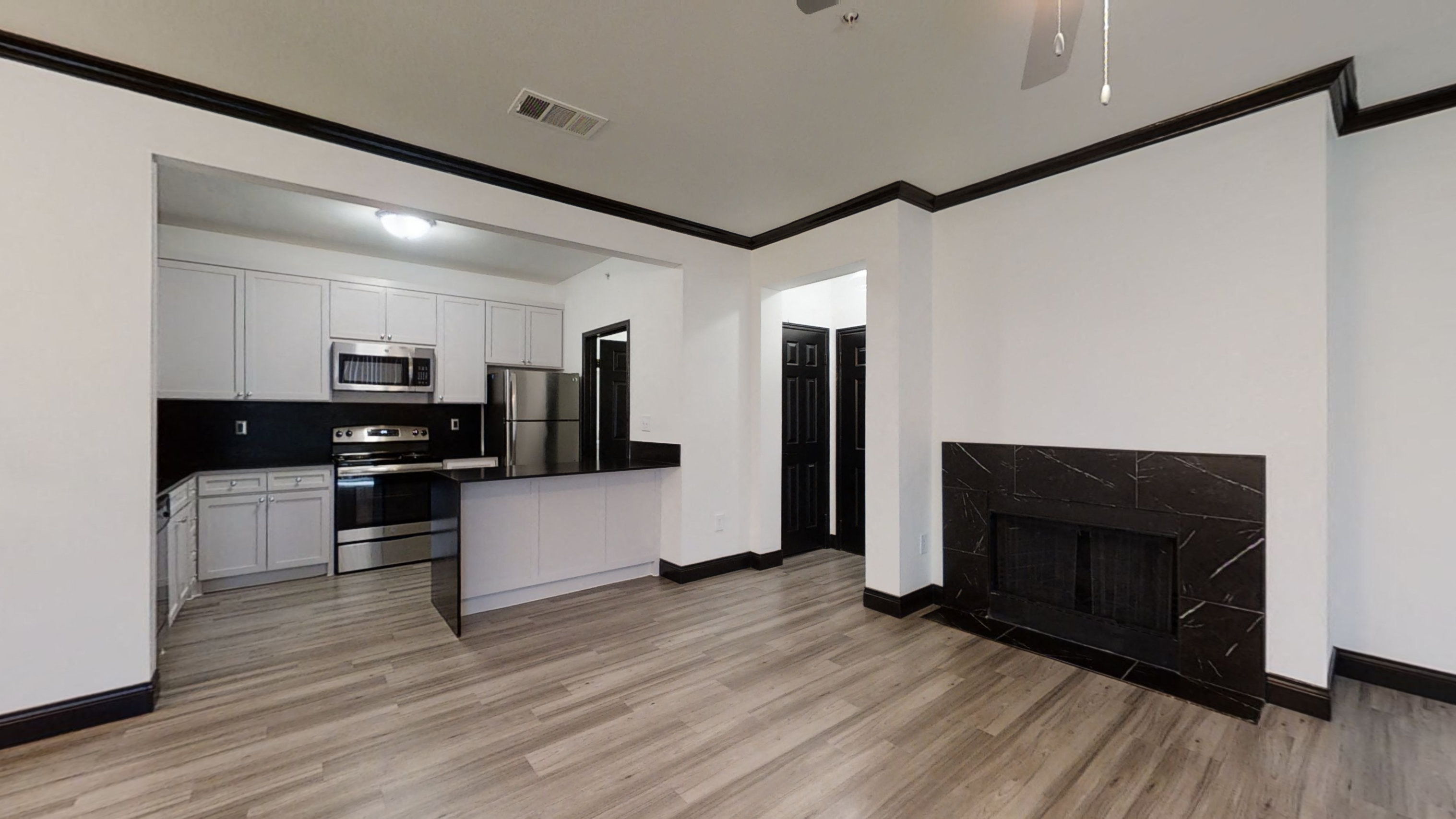 Spacious Living Room with Fireplace