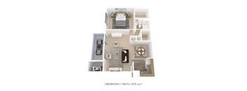 One Bedroom-675 sqft