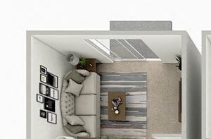 two bedroom townhome at Pinehurst floor plan
