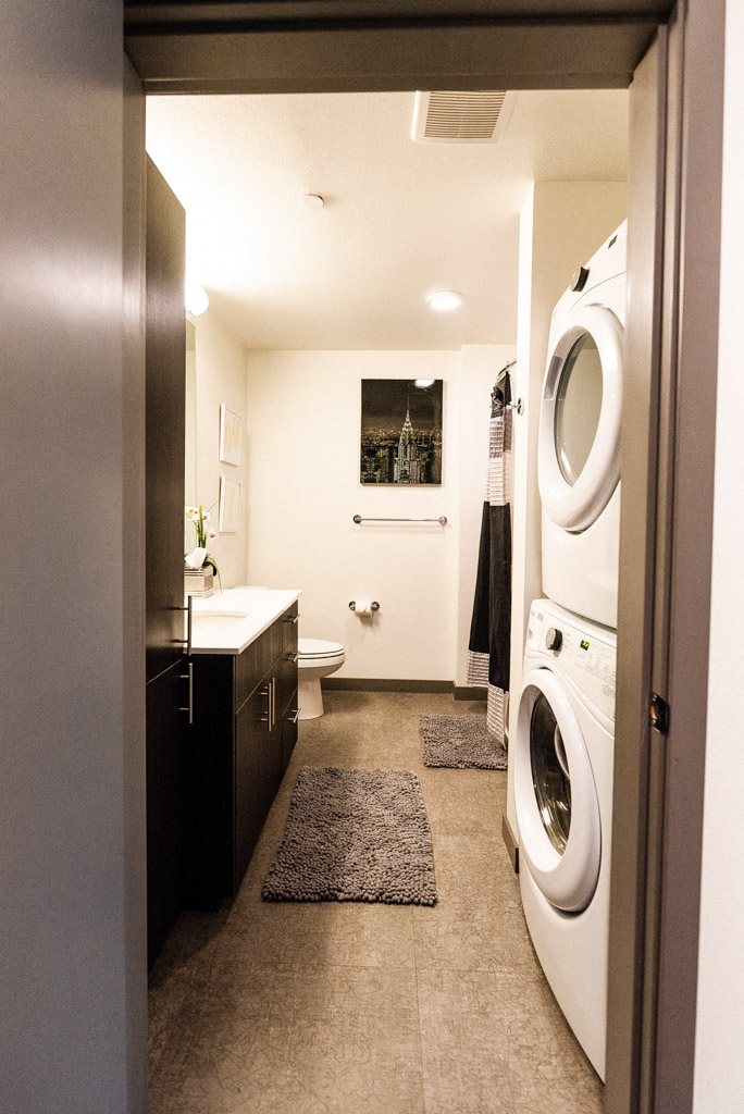 Seattle Apartments - Icon Apartments - Laundry and Bathroom