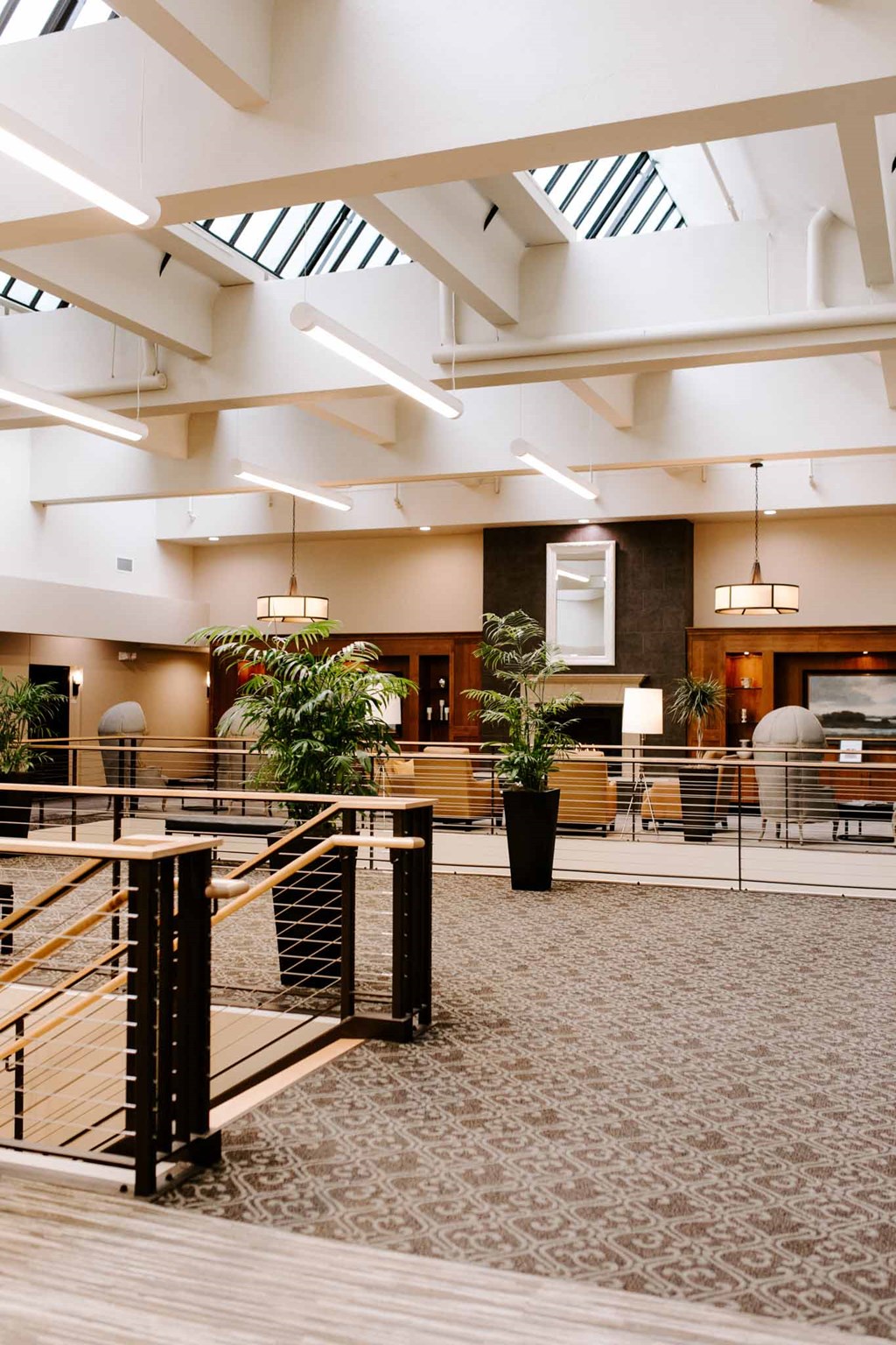 the lobby or reception area of a hotel
