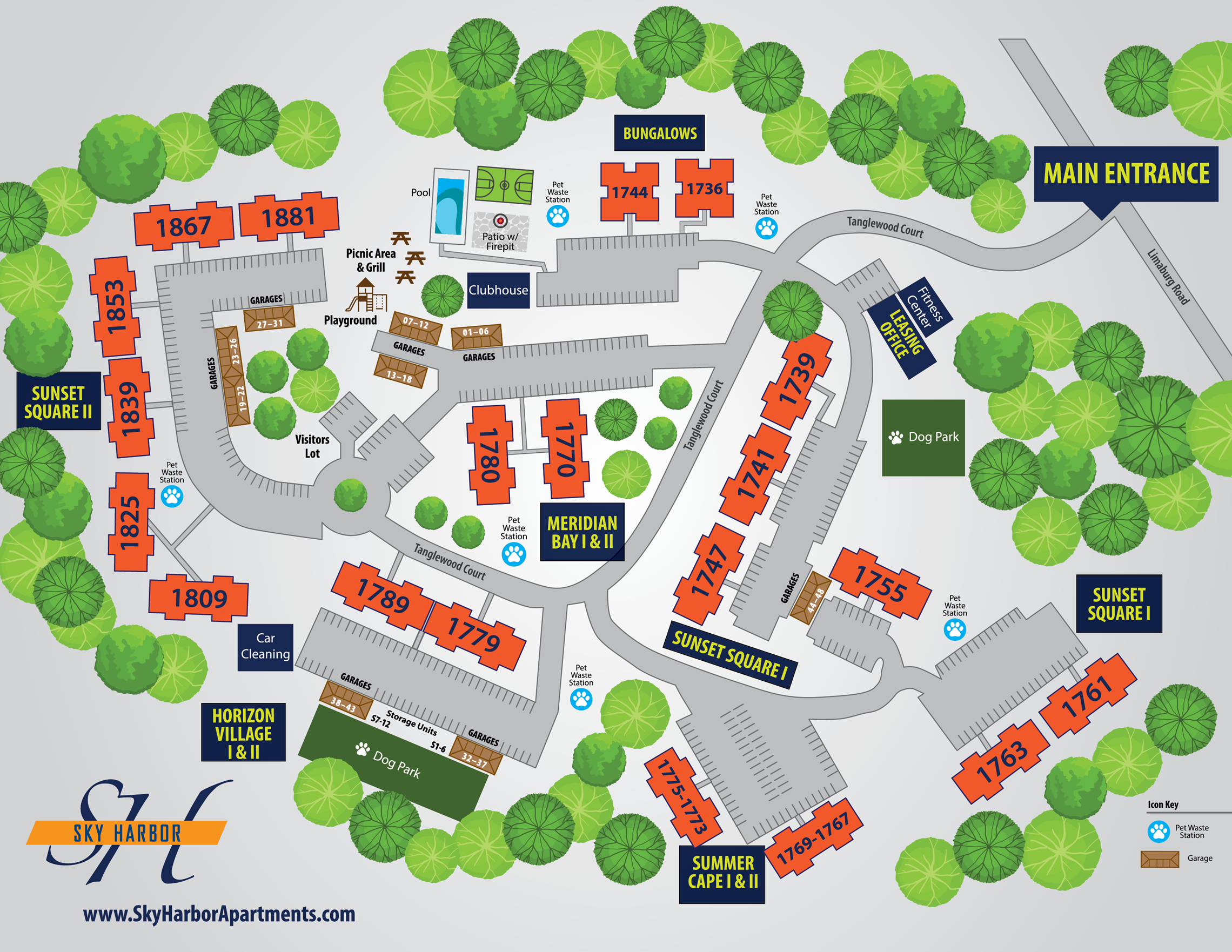 Map and Directions to Sky Harbor in Burlington, KY