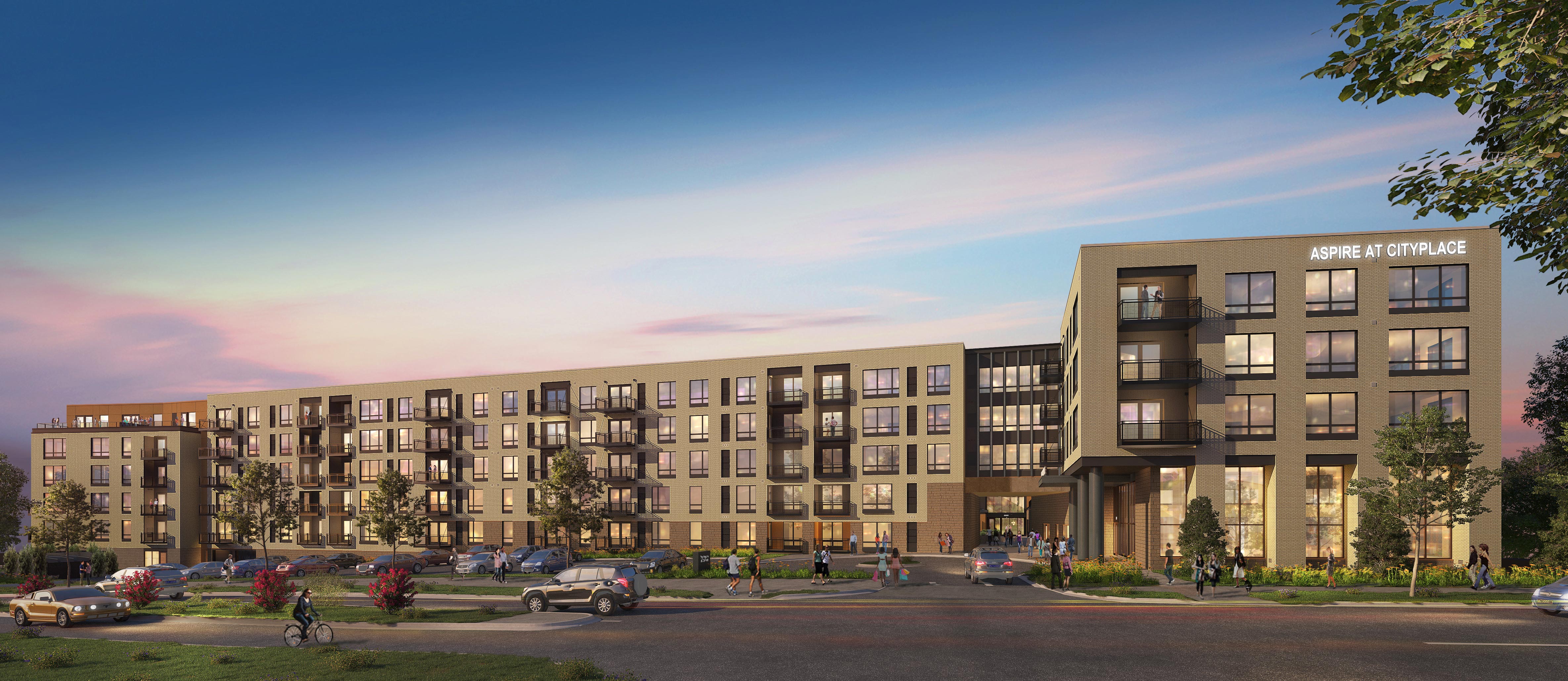 Rendering of Aspire at CityPlace residential development in Woodbury, MN