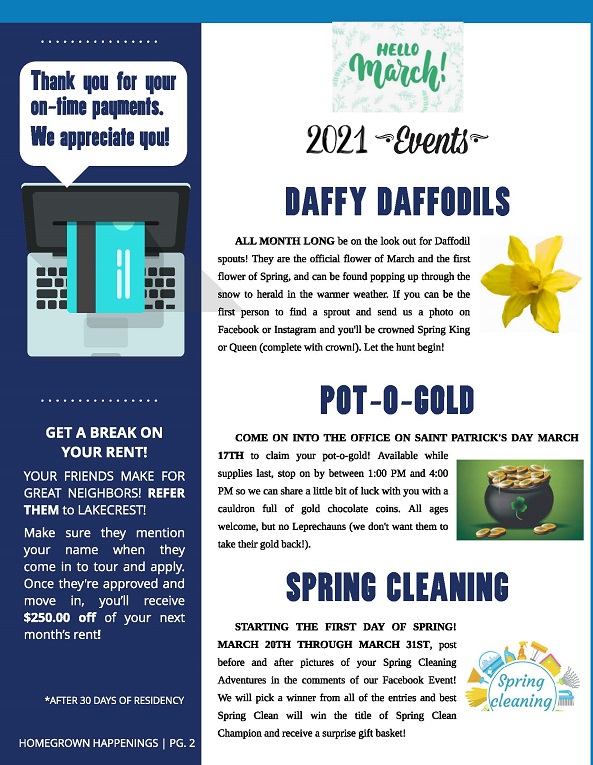 Lakecrest Apartments in St. Joseph, MI Community Info and Events