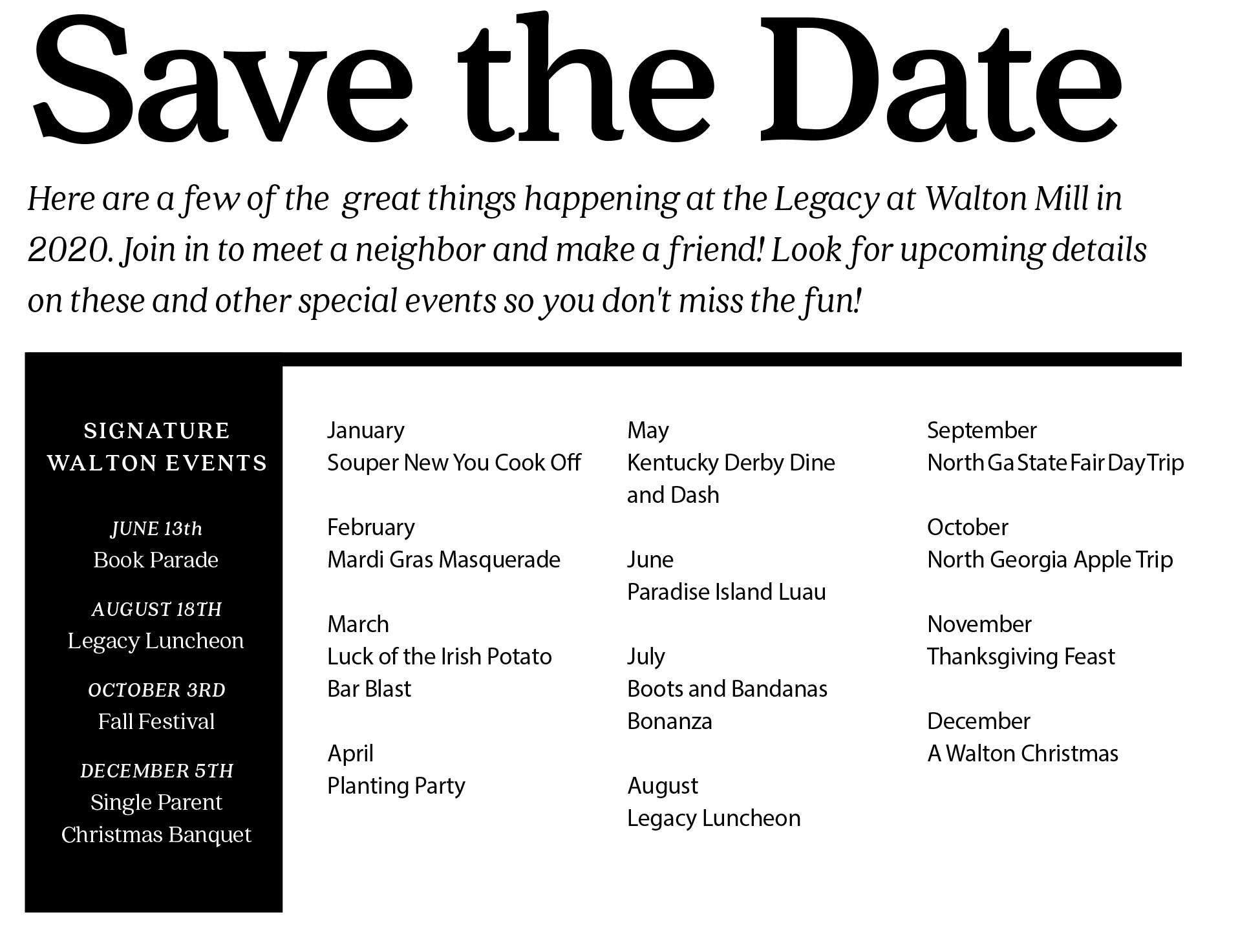 Legacy at Walton Mill in Hiram, GA Community Info and Events